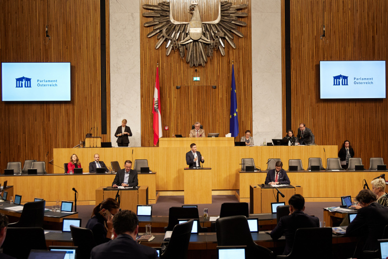 Am Rednerpult Nationalratsabgeordneter David Stögmüller (GRÜNE)