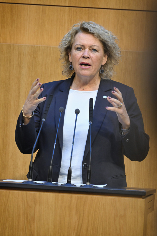 Am Rednerpult: Nationalratsabgeordnete Gertraud Salzmann (ÖVP)