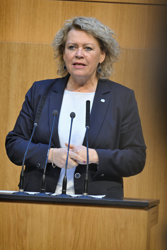 Am Rednerpult: Nationalratsabgeordnete Gertraud Salzmann (ÖVP)