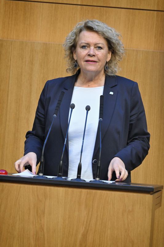 Am Rednerpult: Nationalratsabgeordnete Gertraud Salzmann (ÖVP)