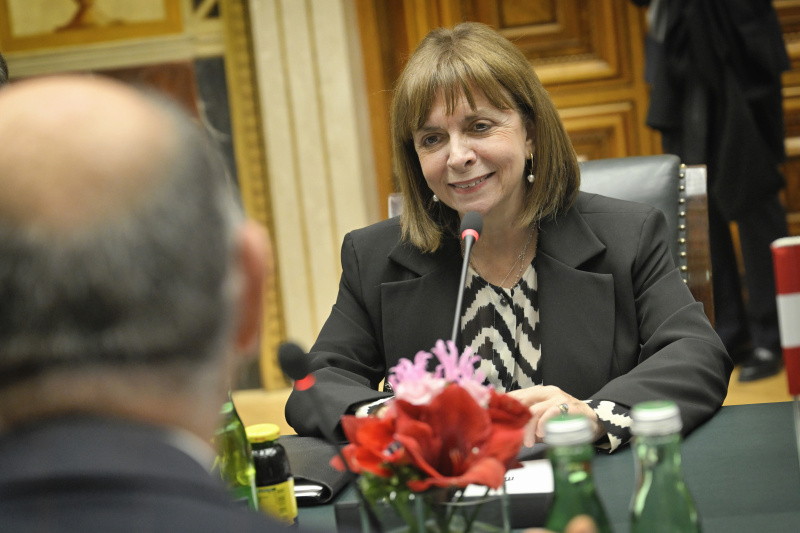 Aussprache. Griechische Staatspräsidentin Katerina Sakellaropoulou