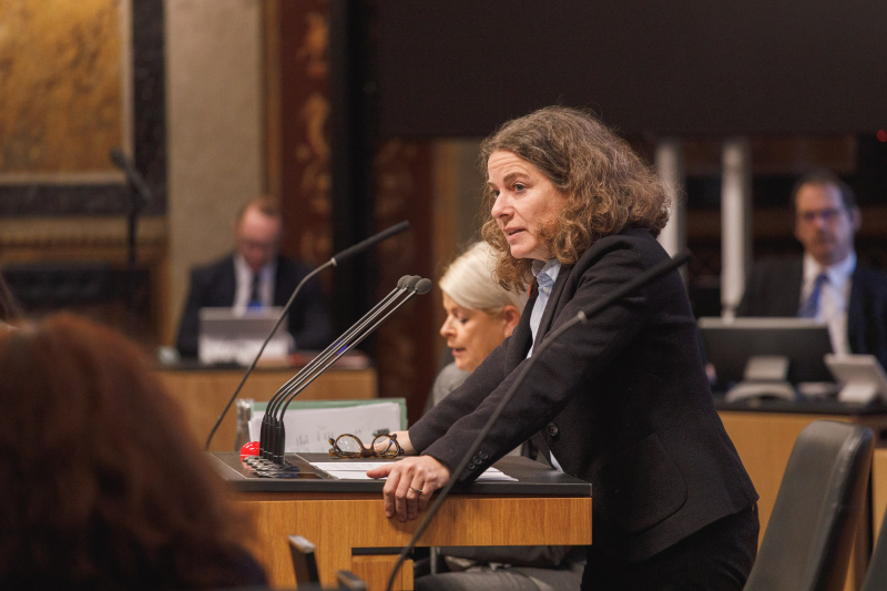 Am Rednerpult: Bundesrätin Elisabeth Kittl (Grüne)