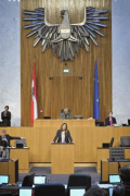 Am Rednerpult: Nationalratsabgeordnete Petra Steger (FPÖ)