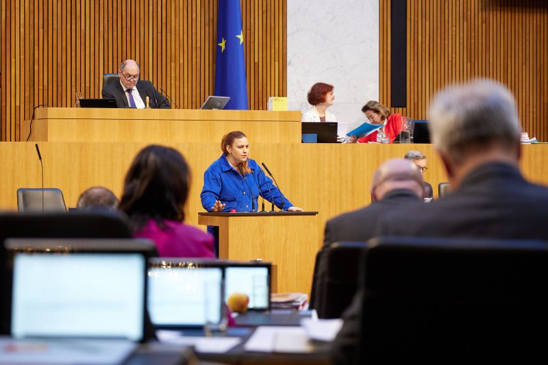 Am Rednerpult Nationalratsabgeordnete Nina Tomaselli (GRÜNE)