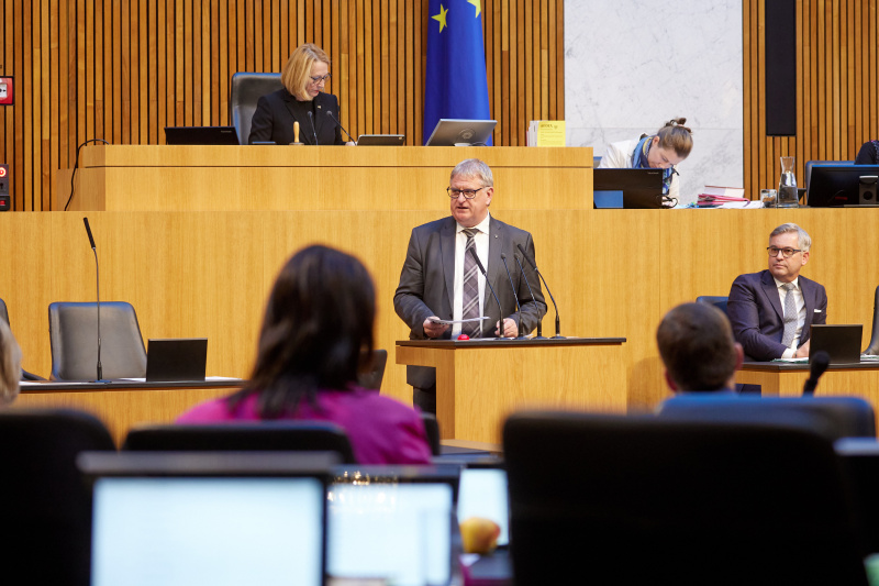 Am Rednerpult Nationalratsabgeordneter Maximilian Linder (FPÖ)