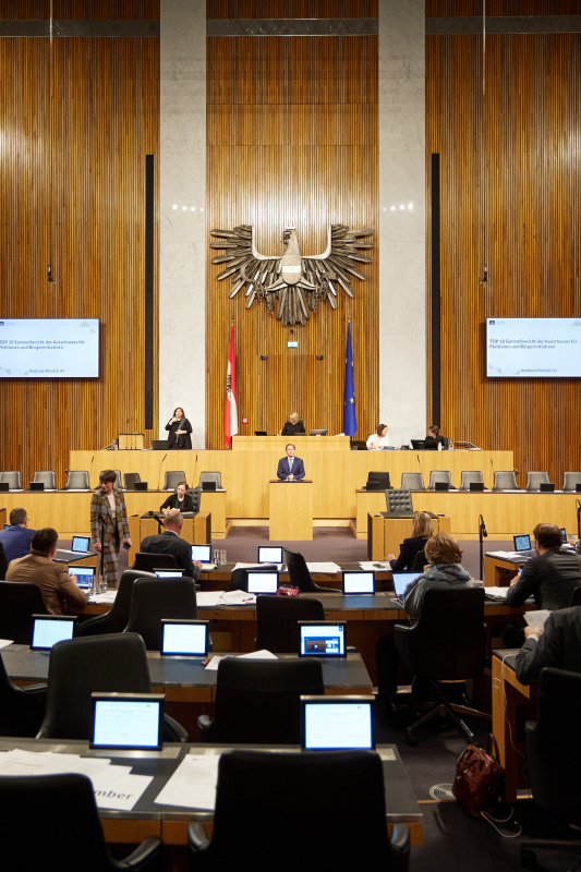 Am Rednerpult Nationalratsabgeordneter Andreas Minnich (ÖVP)
