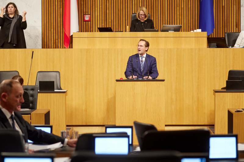 Am Rednerpult Nationalratsabgeordneter Andreas Minnich (ÖVP)