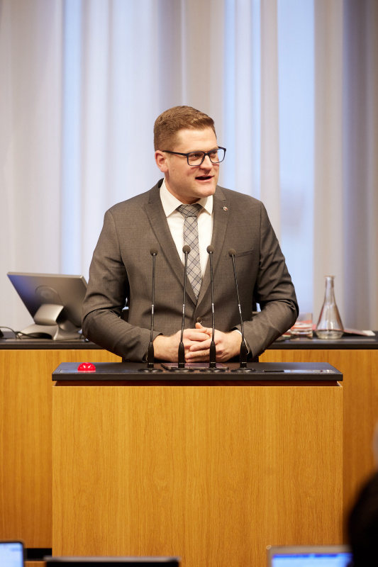 Am Rednerpult Bundesrat Markus Stotter (ÖVP)