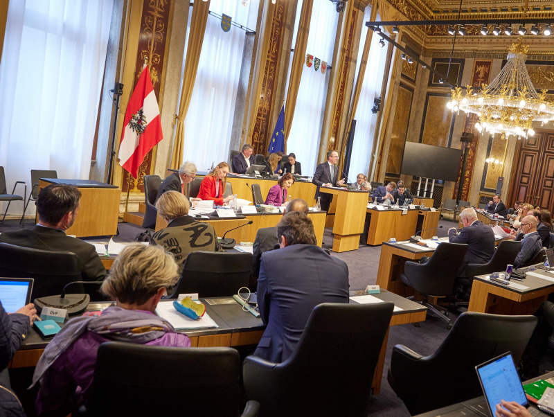 Am Rednerpult Albert Posch Verfassungsdienst im Bundeskanzleramt. Blick Richtung Ausschussteilnehmer:innen
