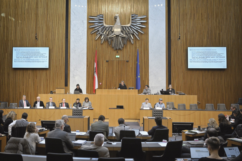 Blick Richtung Sitzungsteilnehmer:innen