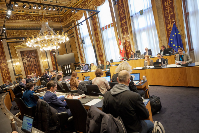 Nationalratsabgeordneter Peter Haubner (ÖVP) am Präsidium. Blick Richtung Ausschussteilnehmer:innen