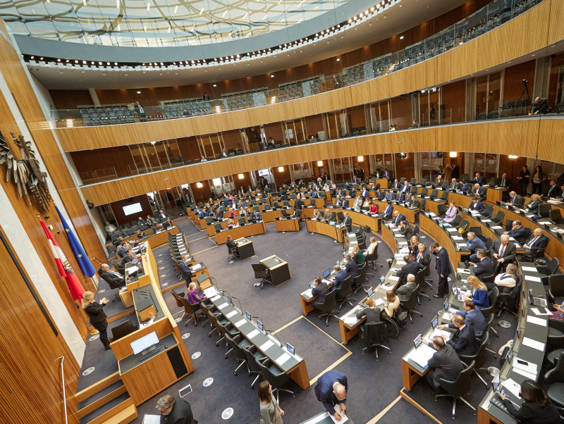 Blick in den Sitzungssaal des Nationalrats