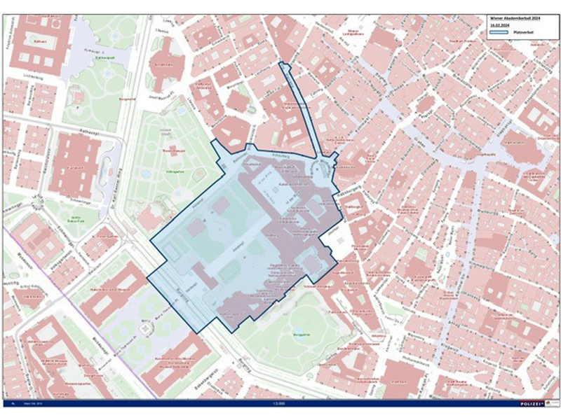 Grafik des Platzverbot-Bereiches anlässlich des Akademikerballs