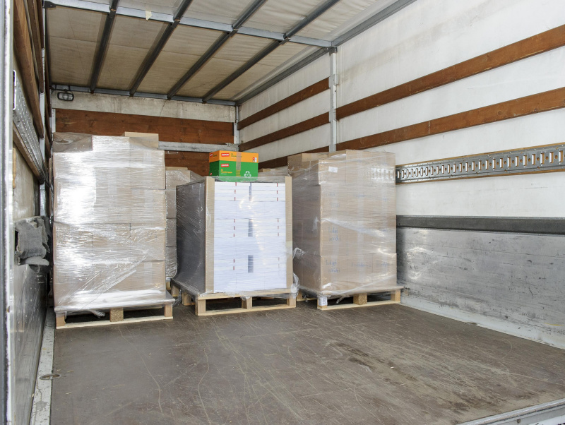 Paletten in einem LKW-Laderaum