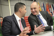 Von links: Außenminister Maltas Ian Borg, Nationalratspräsident Wolfgang Sobotka (ÖVP)