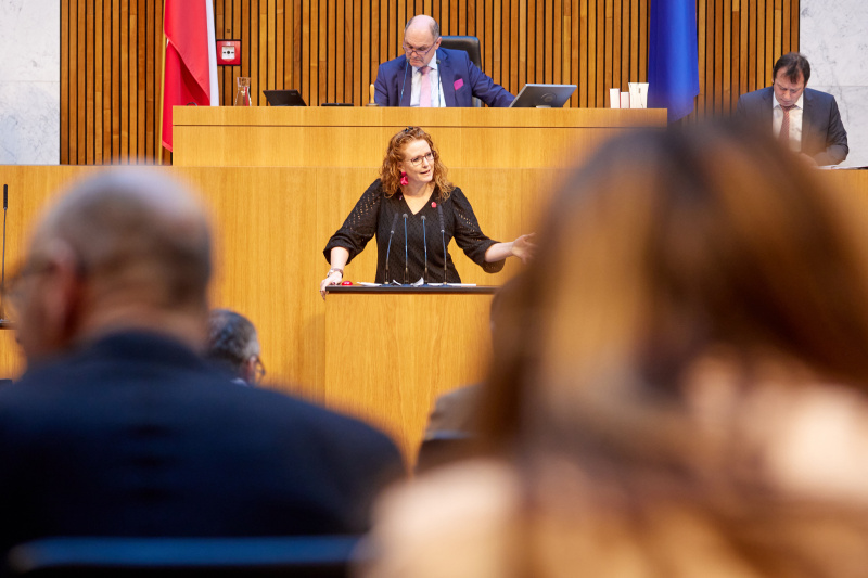 Am Rednerpult Nationalratsabgeordnete Fiona Fiedler (NEOS)