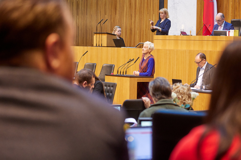 Am Rednerpult Nationalratsabgeordnete Sibylle Hamann (GRÜNE)