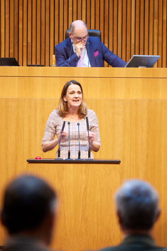 Am Rednerpult Nationalratsabgeordnete Dagmar Belakowitsch (FPÖ)