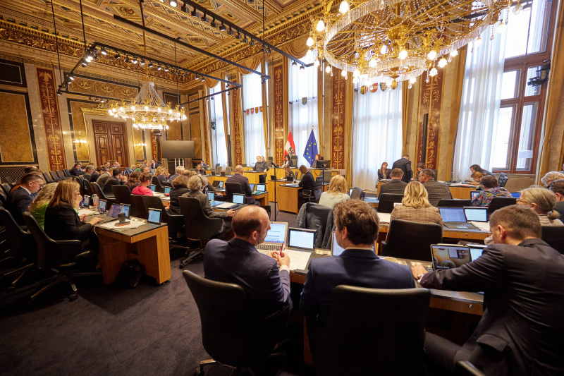 Am Redner:innenpult Vorsitzende der Bundesratsfraktion Korinna Schumann (SPÖ)