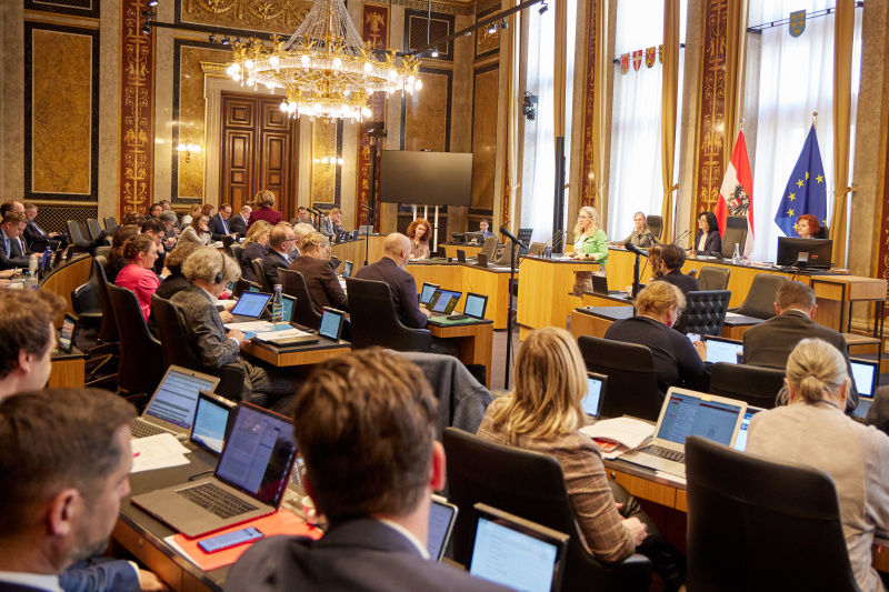 Am Redner:innenpult Bundesrätin Simone Jagl (GRÜNE)