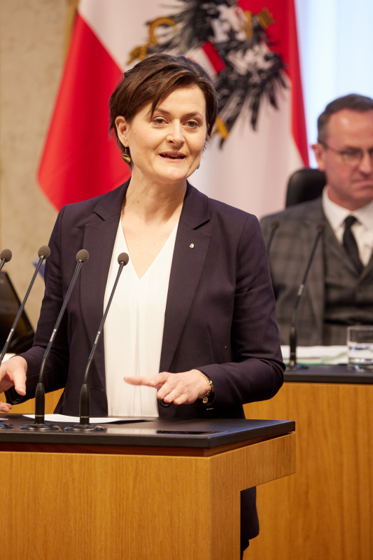 Am Redner:innenpult Bundesrätin Barbara Prügl (ÖVP)