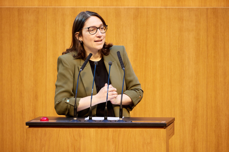 Am Rednerpult Nationalratsabgeordnete Julia Elisabeth Herr (SPÖ)