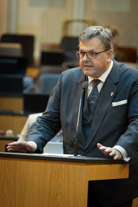 Nationalratsabgeordneter Gerhard Deimek (FPÖ) am Redner:innenpult