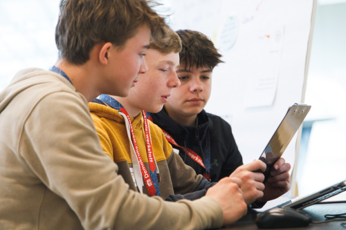 Group work by the students.