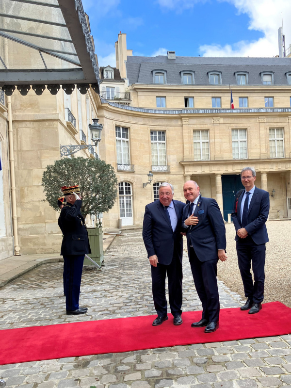 Gespräch von links: S.E. Senatspräsident Gérard Larcher, Nationalratspräsident Wolfgang Sobotka (ÖVP)