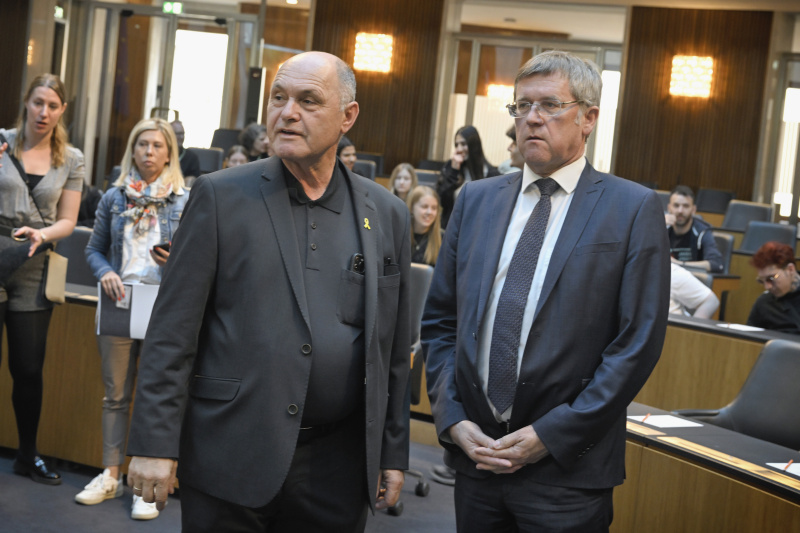 Begrüßung. Von links: Nationalratspräsident Wolfgang Sobotka (ÖVP), Abteilungsleiter der Demokratiebildung Leopold Lugmayr