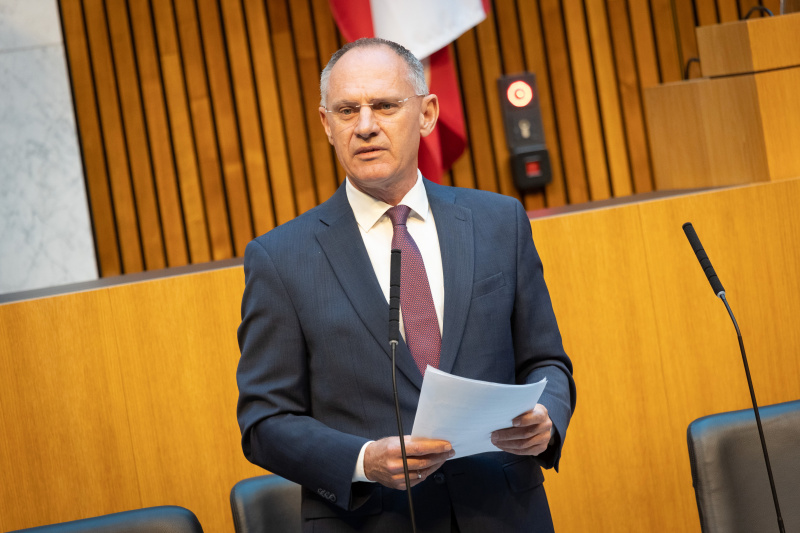 Am Wort Innenminister Gerhard Karner (ÖVP)