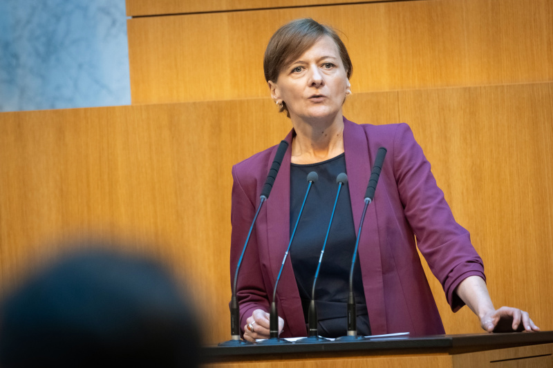 Am Redner:innenpult Nationalratsabgeordnete Sabine Schatz (SPÖ)