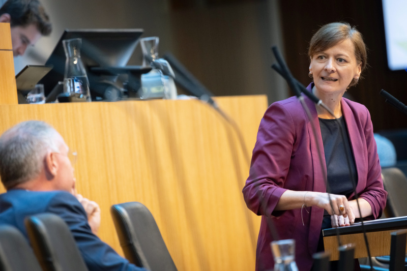 Am Redner:innenpult Nationalratsabgeordnete Sabine Schatz (SPÖ)