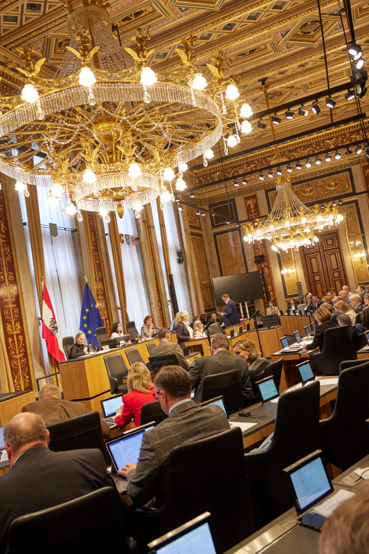 Am Redner:innenpult Bundesrätin Simone Jagl (GRÜNE)