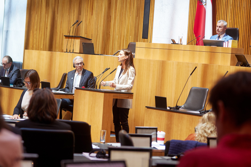 Am Redner:innenpult Nationalratsabgeordnete Susanne Fürst (FPÖ)