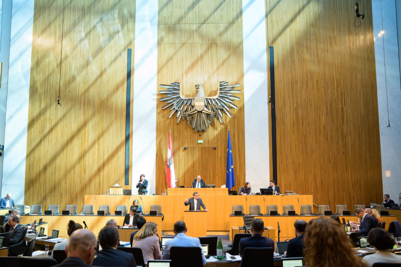 Am Redner:innenpult: Nationalratsabgeordneter Markus Koza (GRÜNE)