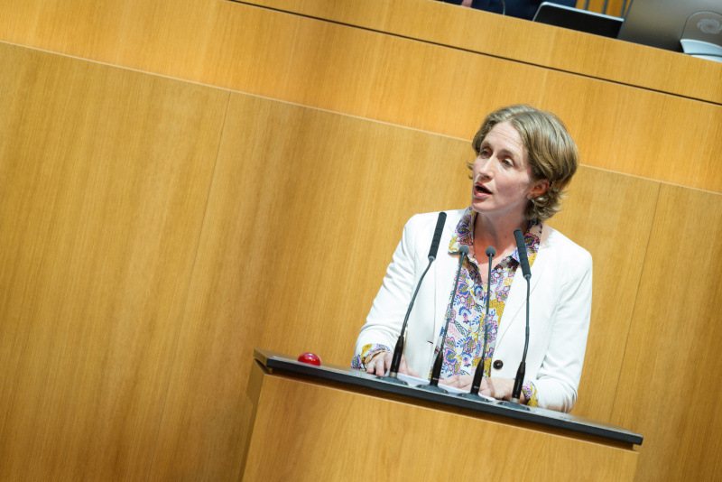 Am Rednerpult: Nationalratsabgeordnete Stephanie Krisper (NEOS)