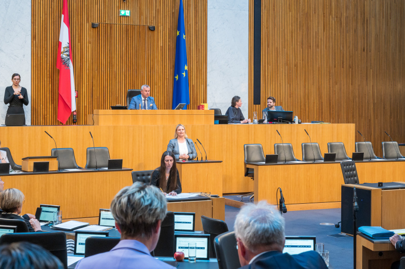 Am Redner:innenpult Nationalratsabgeordnete Martina Kaufmann