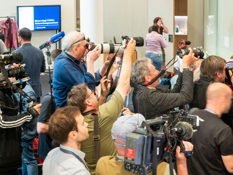 Großer Andrang der Medien zum COFAG-Untersuchungsausschuss