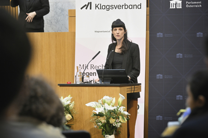 Keynote. Klagsverband Geschäftsführerin und Leiterin der Rechtsdurchsetzung Theresa Hammer