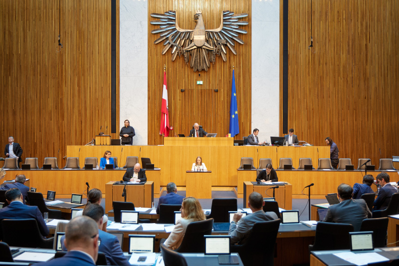 Am Redner:innenpult Kira Grünberg (ÖVP)