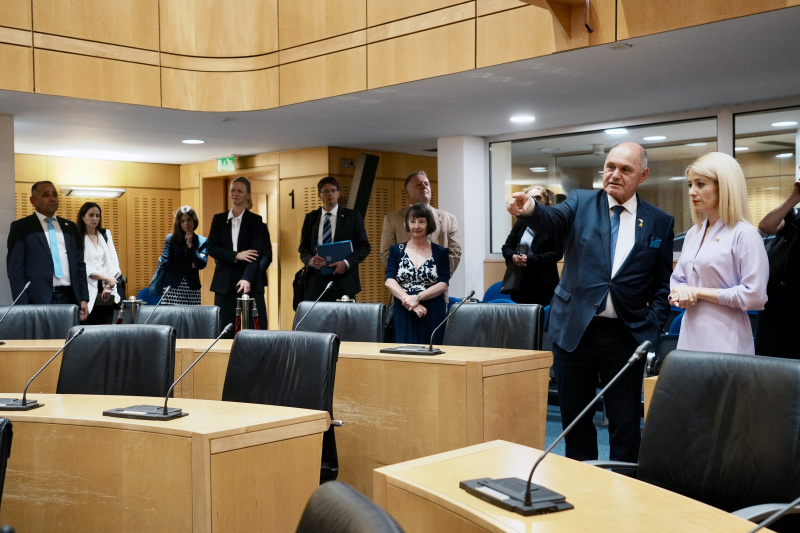 Führung durch das House of Reprentatives. Nationalratspräsident Sobotka (ÖVP), President of the House of Representatives Annita Demetriou