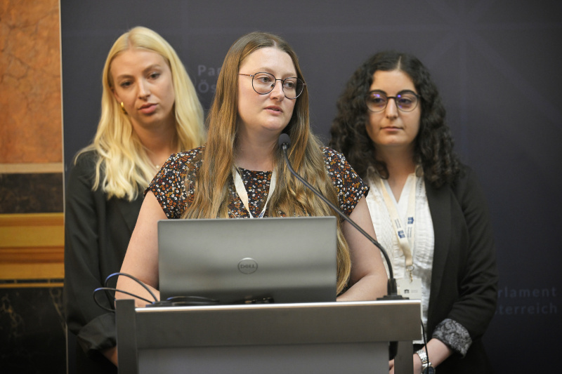 From left: University of Innsbruck Julia Leitner, Maria Schreiner, Nada Ragheb