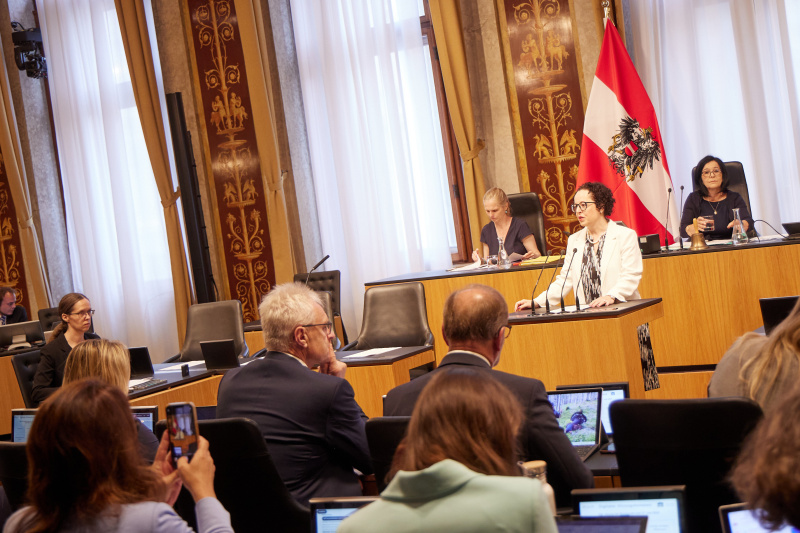Am Redner:innenpult Bundesrätin Christine Schwarz-Fuchs (ÖVP)
