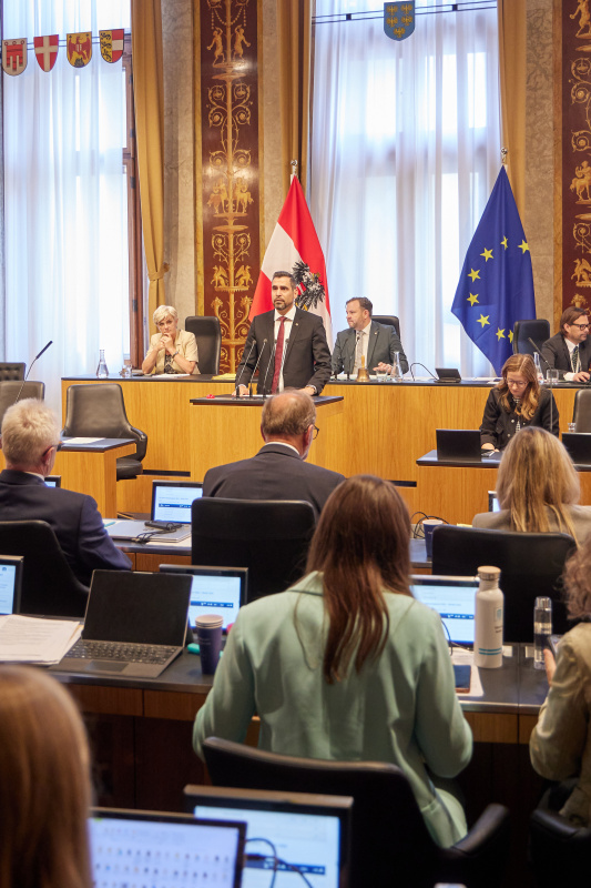 Am Redner:innenpult Bundesrat Daniel Schmid (SPÖ)