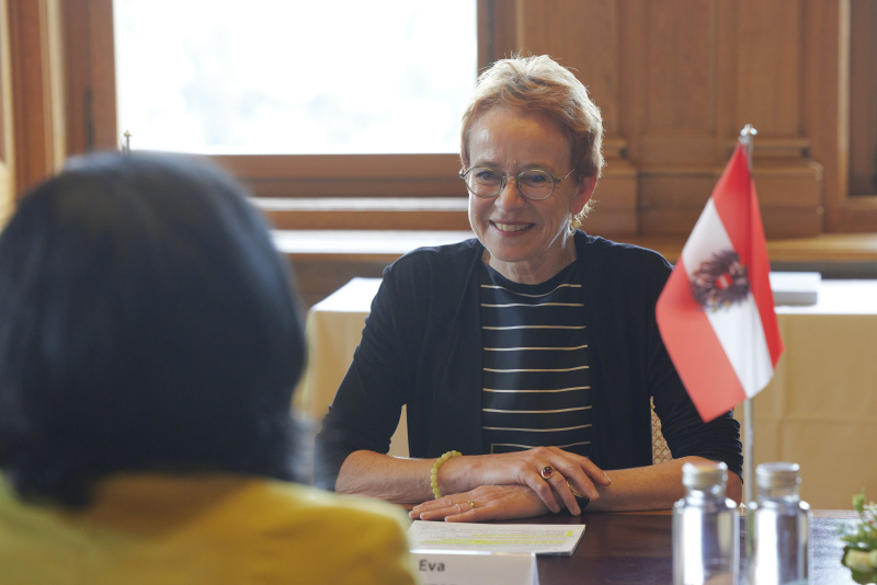 Arbeitsgespräch. Ständeratspräsidentin Eva Herzog