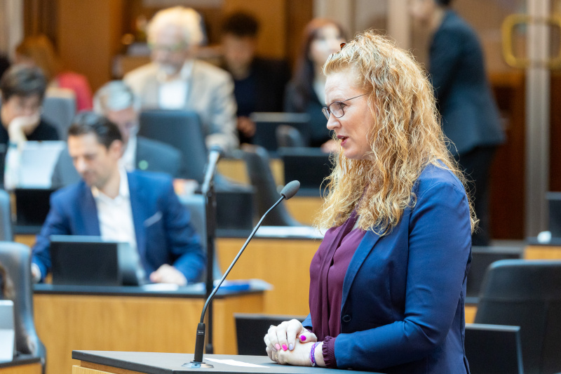 Am Redner:innenpult Nationalratsabgeordnete Fiona Fiedler (NEOS)