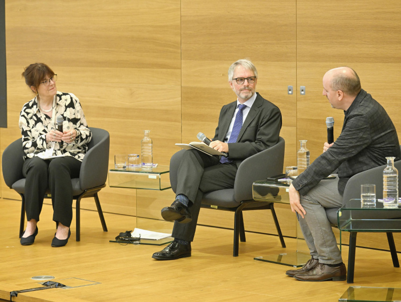 Discussion. From left: Emma Crewe, Christoph Konrath, Laurenz Ennser-Jedenastik
