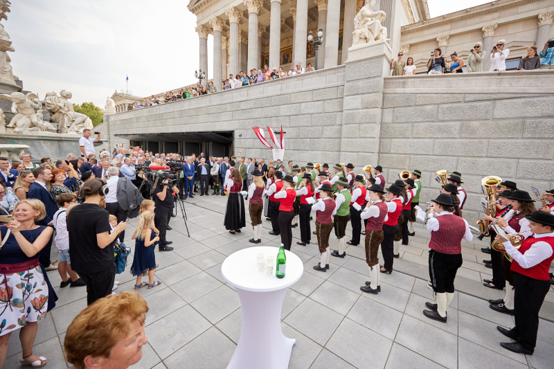 Platzkonzert am Vorplatz. Musikkapelle Weichstetten, Musikverein Jung St. Marien, Ortskapelle St. Marien