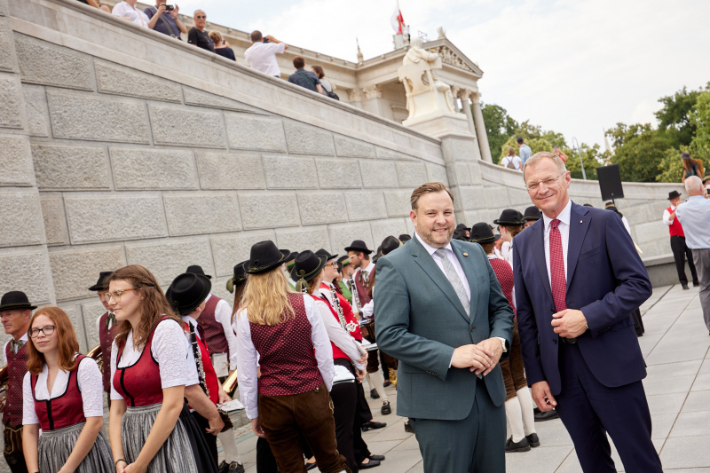 Platzkonzert am Vorplatz. Musikkapelle Weichstetten, Musikverein Jung St. Marien, Ortskapelle St. Marien